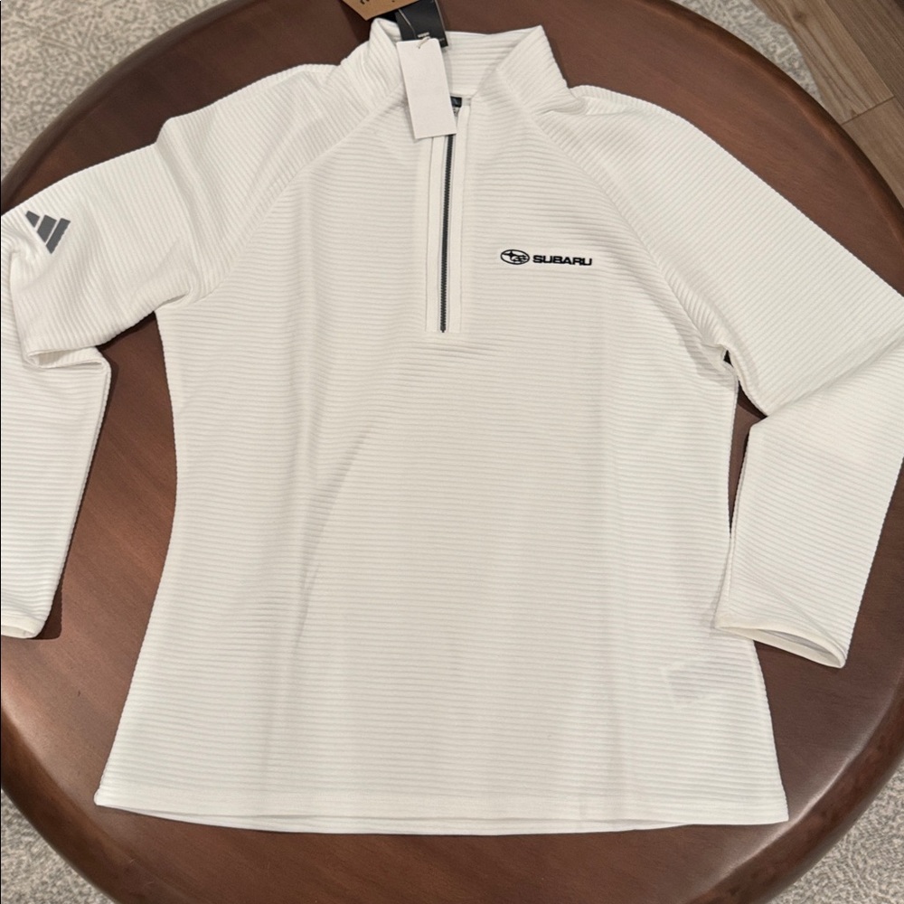 Adidas Subaru White Quarter-Zip Sweatshirt